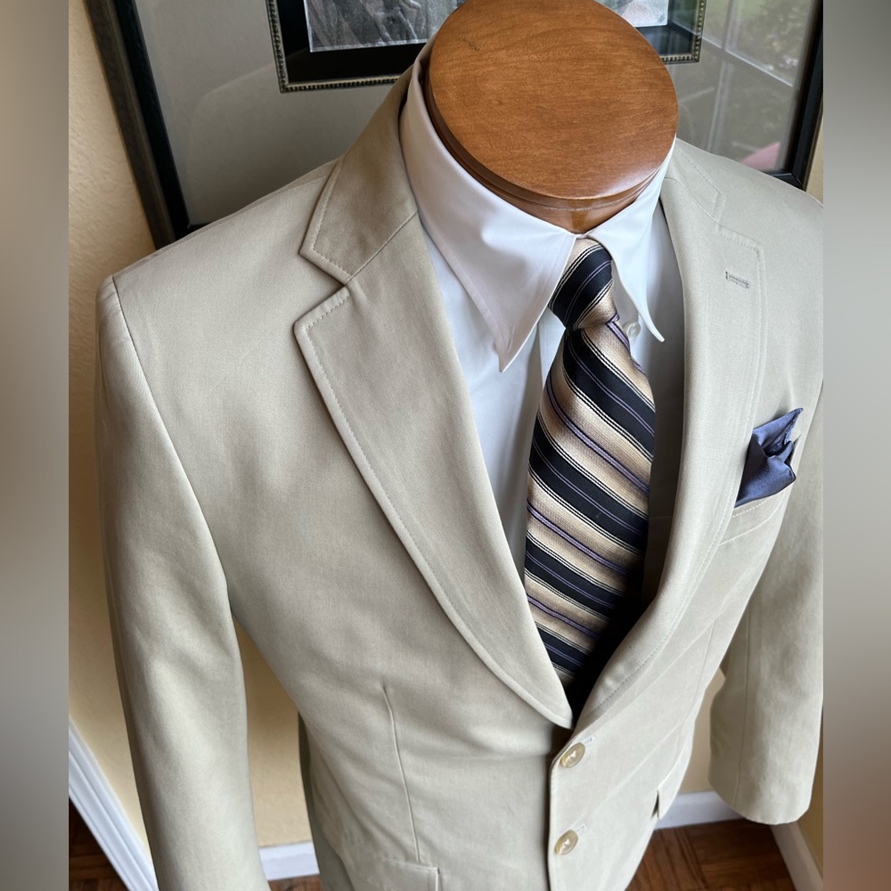 Banana Republic All Cotton Tan Jacket Size 38R Modern Fit - Picture 4 of 14
